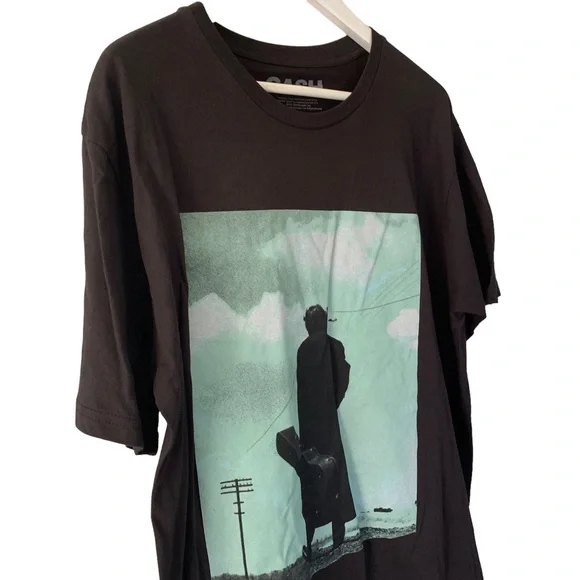 Johnny Cash Band T Shirt Black and Green Cotton Festival Streetwear NEW - Picture 4 of 10
